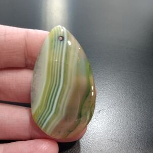 Green And White Teardrop Pendant Gemstone
